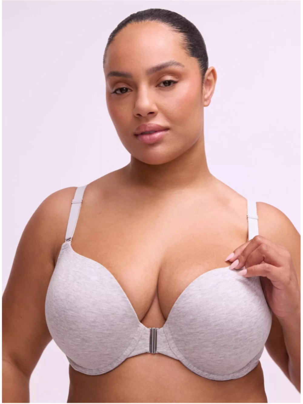 Torrid Heathered Gray Perfect Coverage Push-Up Front Close Bra